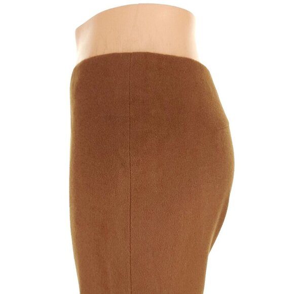 Crystal Siemens Cashmere Low-Rise Wide-Leg Trousers Size 10 Brown Pants - Picture 4 of 8
